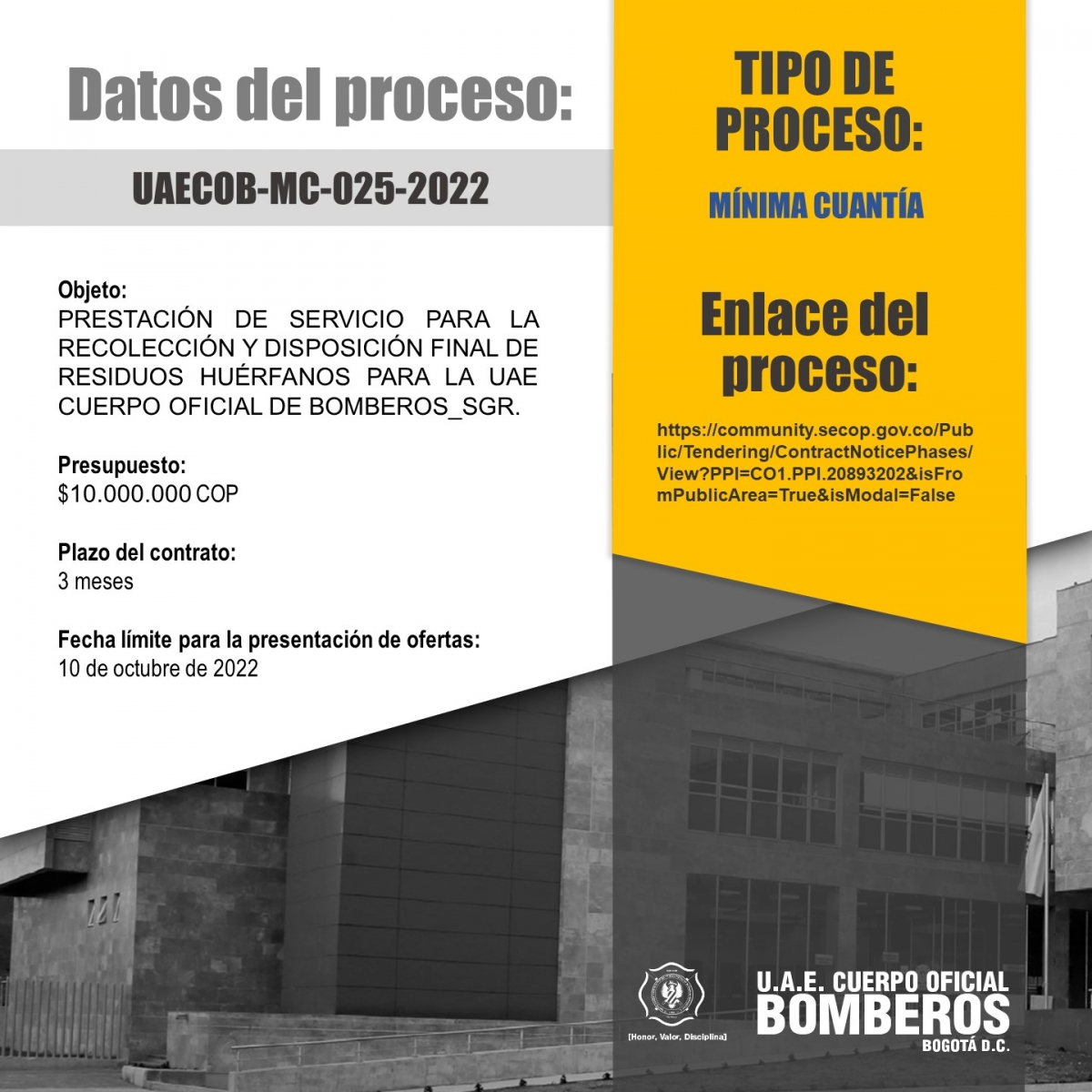 Licitación pública UAECOB-MC-023-2022