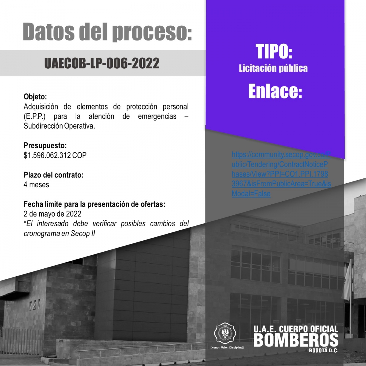 Licitación Pública - UAECOB-LP-006-2022