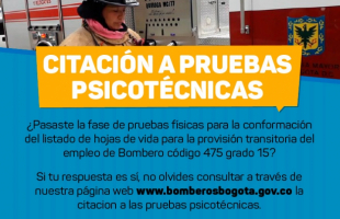 Citación a pruebas psicotécnicas