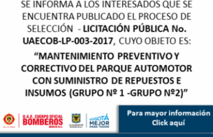 LICITACIÓN PÚBLICA No. UAECOB-LP-003-2017