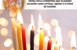 Velas de colores encendidas
